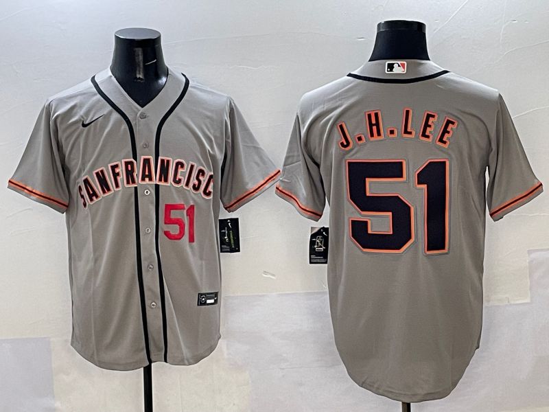 Men San Francisco Giants 51 J.H.Lee Grey Game Nike 2025 MLB Jersey style 35